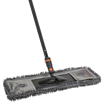 24 in. Microfiber Dust Mop Head with 60 in. Steel Handle Combo