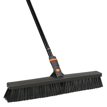 24 in. Standard Multi-Surface Push Broom Head with 60 in. Steel Handle Combo