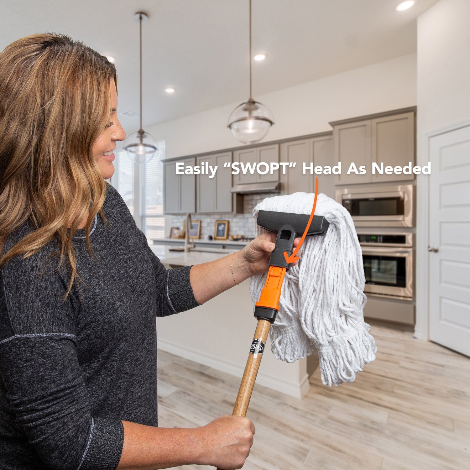 Premium Cotton Mop Head with 60 in. Wood Handle Combo