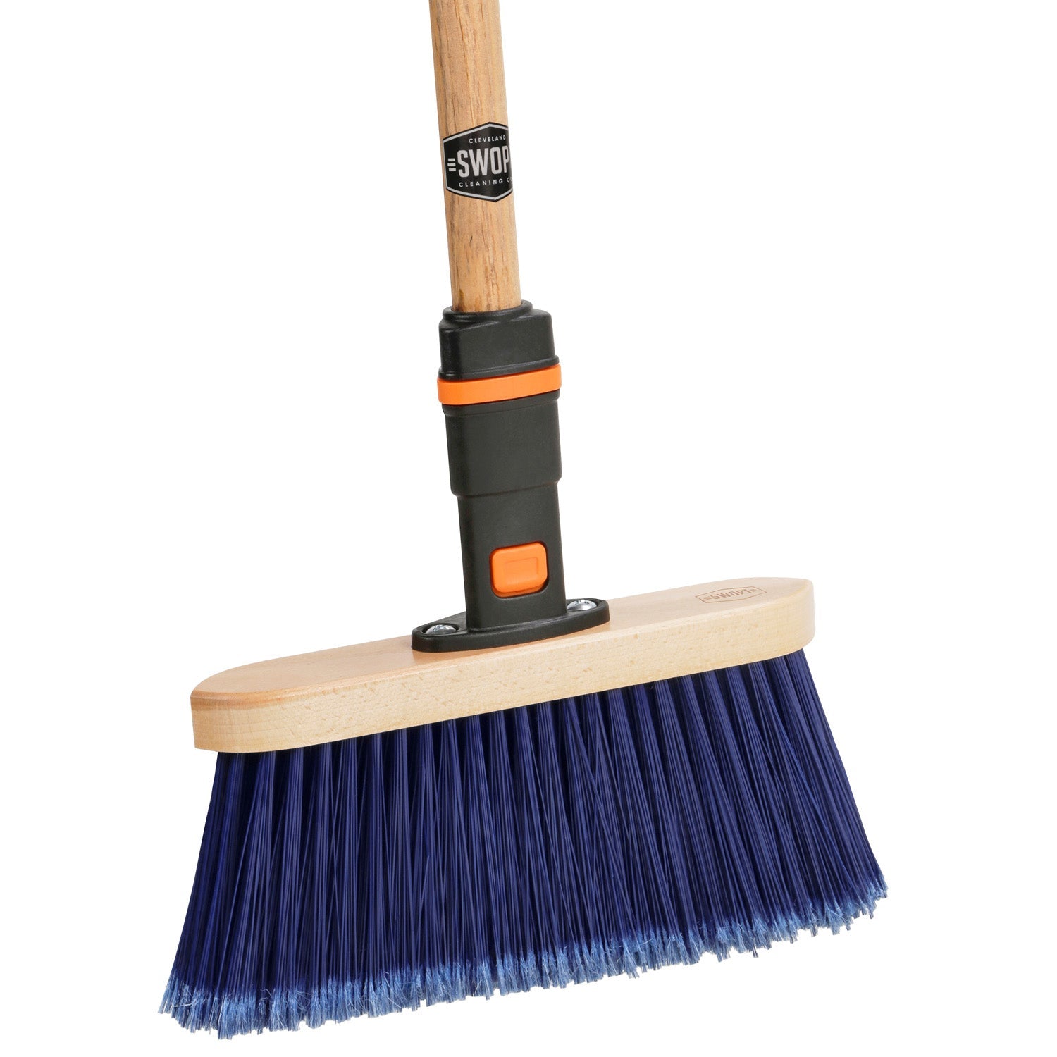 11 in. Premium Multi-Surface Angle Broom Head with 48 in. Wood Handle Combo